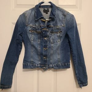 Cute Denim Jacket Size Small Acid Wash Color